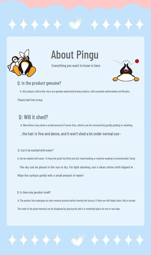 Genuine Pingu Penguin Family Plush Doll - Cute Gift