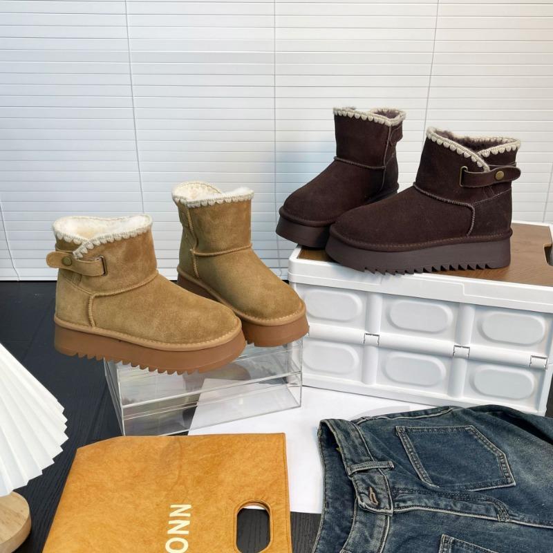 thick-soled snow boots women's new winter cotton shoes women's winter piled thickened warm shoes women's winter fluffy shoes