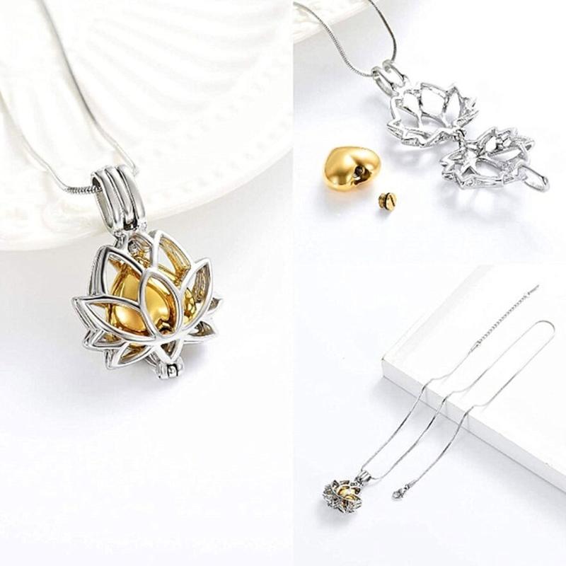 Flower Shaped Cremation Urn Bar Jewelry Pet Cremation Jewelry Ashes Necklaces Creative Pet Cremation Jewelry