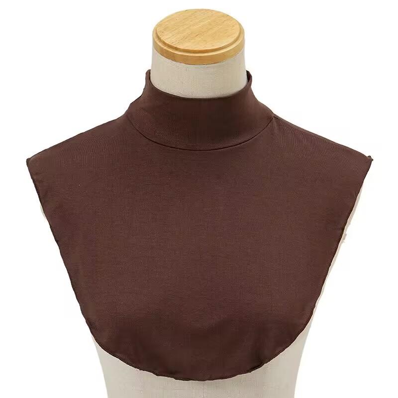 Muslim Hijab Neck Cover Fake Collar Turtleneck Neck for Women False Shirts Collar Cotton Jersey Plain Modal Turtleneck