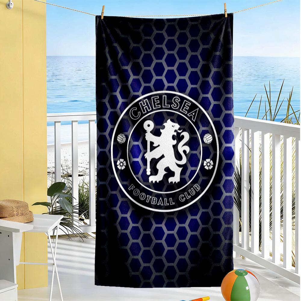 Asciugamano da Spiaggia Blu Chelsea Football Club Super Morbido Microfibra Tessuto Quickdry Confortevole Leggero Adatto per Nuoto, Palestra, Campeggio