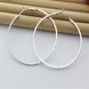 925 Sterling Silver Earrings Fashion Wave Pattern Big Earrings 5cm For Women 'S Wedding Jewelry Gifts