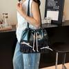 Korean Version of Niche Lazy Style Lace Tote Bag Women's 2025 Summer High-end Sense of Foreign Style Casual Messenger Backpack