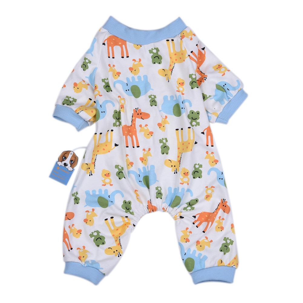 Pet clothes pajamas with elastic washable wear-resistant cotton pajamas dog clothing puppy home