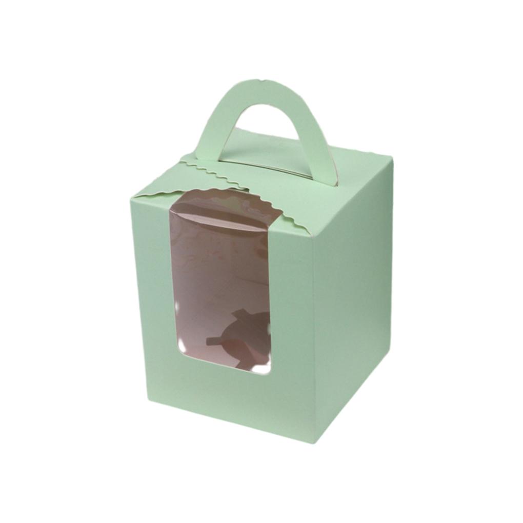 Cutii pentru cupcake cu mâner și inserție pentru fereastră Recipiente portabile pentru produse de patiserie Cutii pentru cupcakes individuale