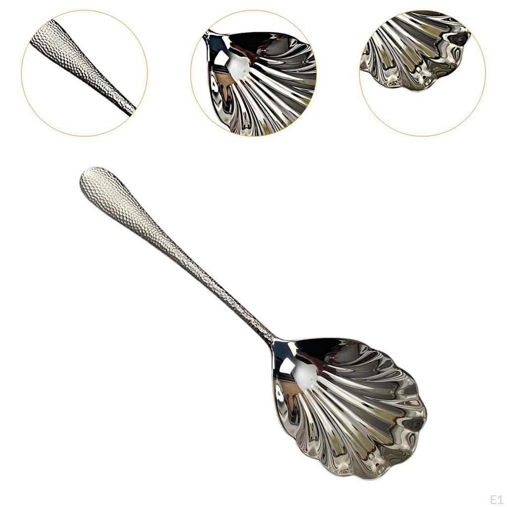 Buffet Banquet Serving Spoon Large Stainless Steel Dinner Shell Shape Silverware for Party