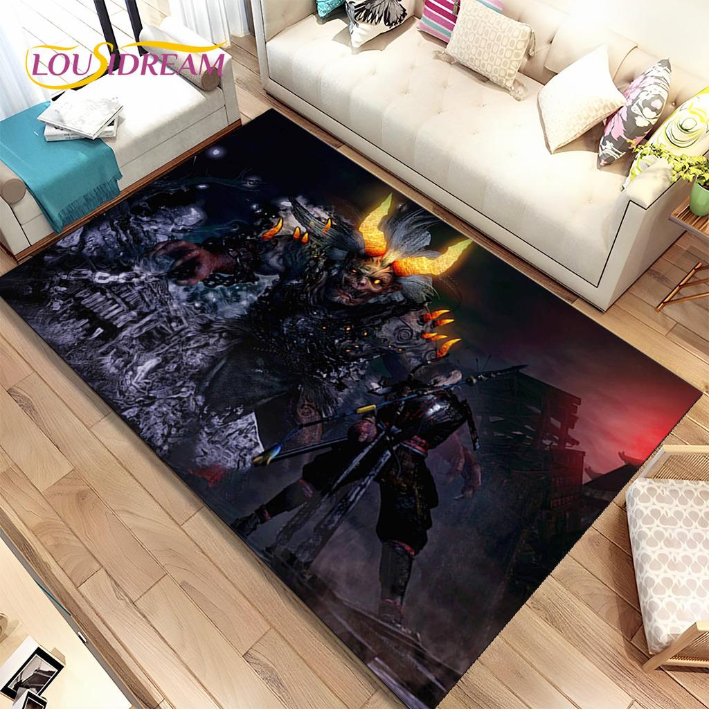 3D HD Sekiro Series Game Gamer Area Rug,Carpet Rug for Home Living Room Bedroom Sofa Doormat Decor,kids Play Non-slip Floor Mat