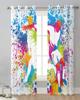 Soccer Football Game Sport Splash Ink Sheer Curtains for Living Room Decoration Window Curtains Kitchen Tulle Voile Curtains