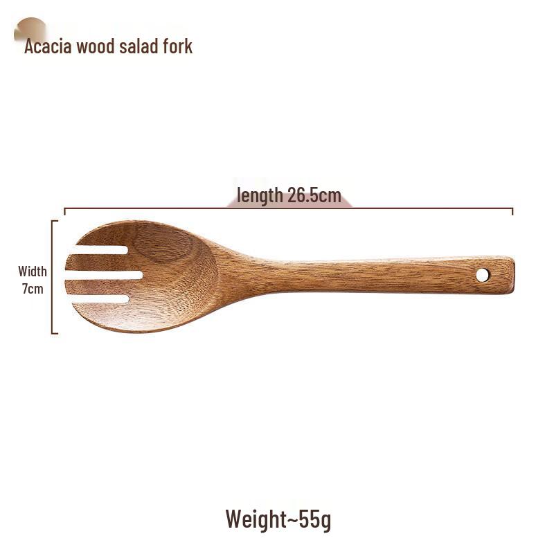 Glass Fruit Plate & Salad Bowl with Stand 20cm with Acacia Wood Fork