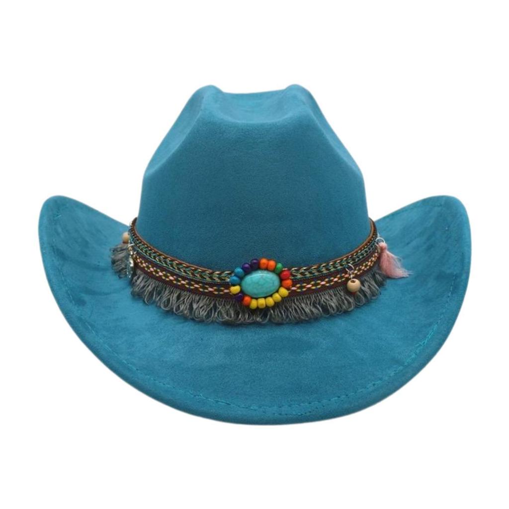 British Style Knight Performance Dance Performance Jazz Hat Ethnic Style Warped Edge Top Hat Travel Cowboy Hat
