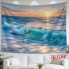 1pc Tapestry Ocean Waves Surge Toward Sunrise, Seabirds Glide Across The Golden Sky