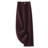 Ankola Women's Red Tweed Wide-Leg Slimming Pants - New Autumn/Winter 2024