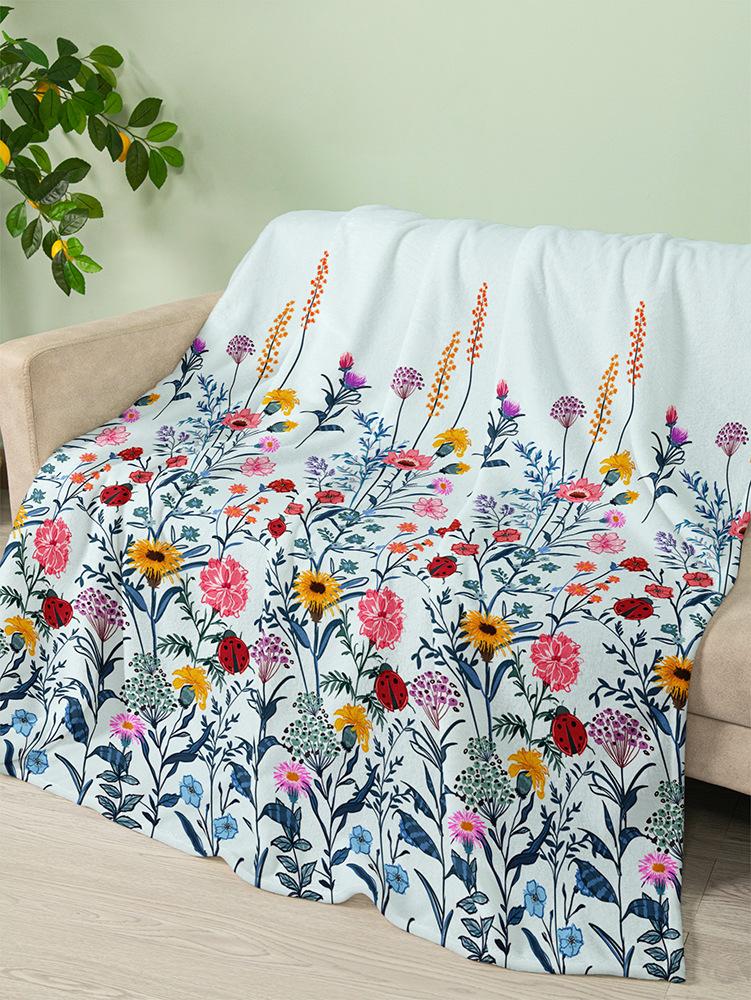 

Flannel Blanket Plant Floral Blanket Crystal Fleece Blanket Spring And Autumn 120X90cm