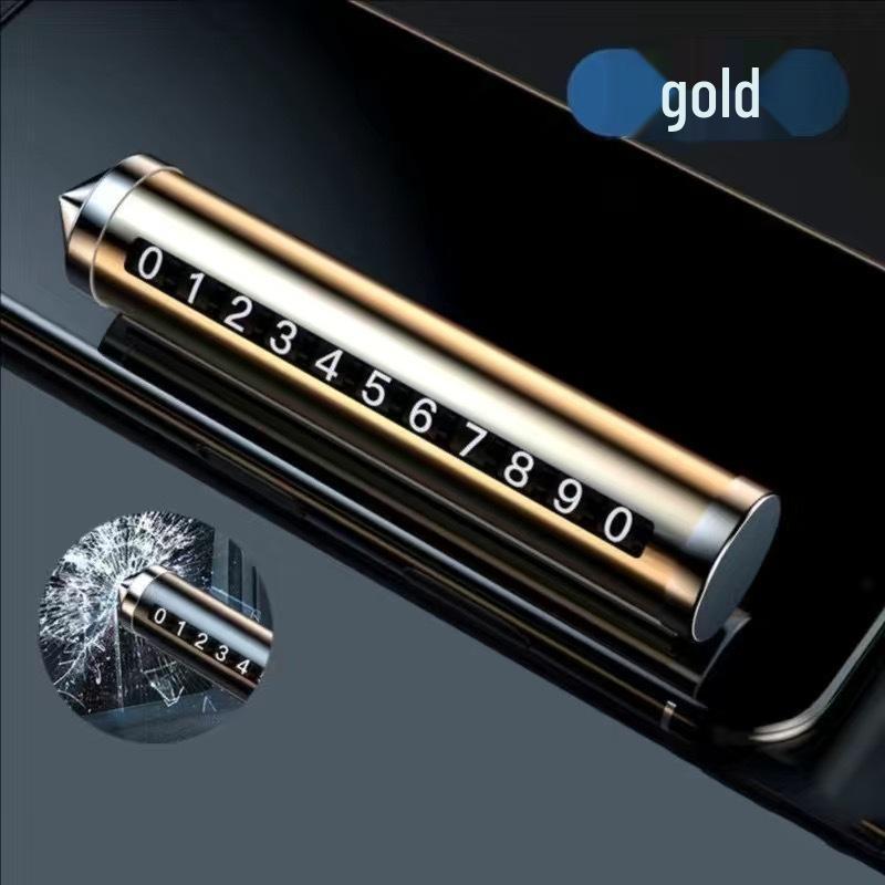 Multi-Function Car Phone Number Holder & Safety Hammer