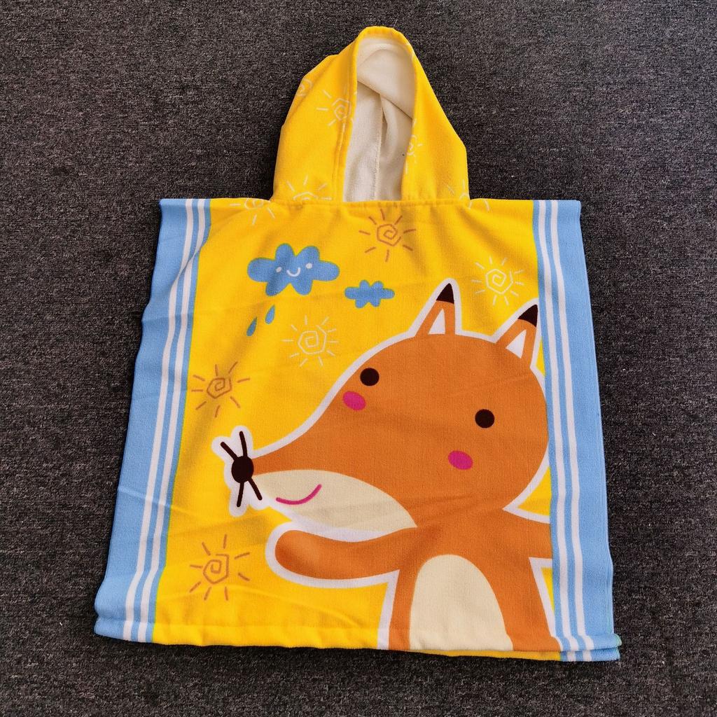 Cartoon Printed Children'S Bath Towel Cape, Microfiber Towel Material 1-12 Years Old Hooded Can Wear Bath Towel Breathable