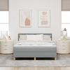 Box Spring Bed with Mattress Light Grey 140 x 190 cm Fabric