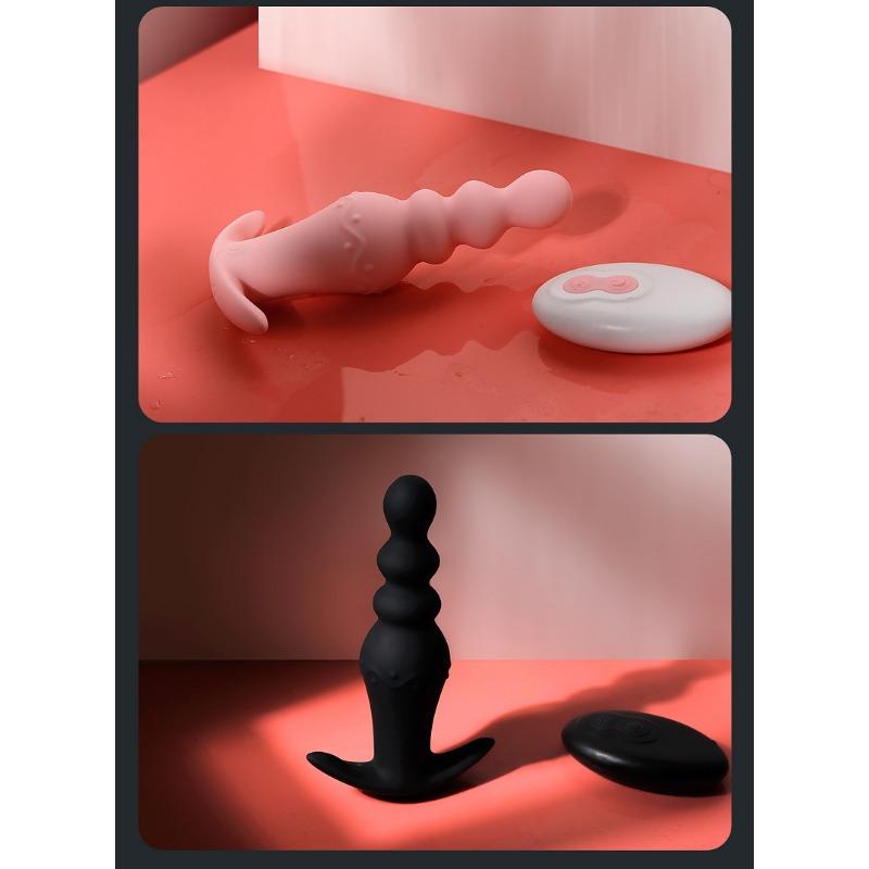 Drahtlose Fernbedienung Tragbares Vorzimmer Zugperlen M2 Vibration Analplug Prostata-Massage Masturbator Erwachsenenprodukte