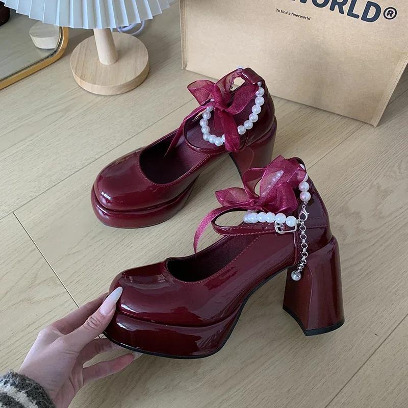 Designer Women Dancing Party Mary Jane Shoes Fashion Cross Strap Buckle Shoes 2025 New Spring Autumn Wedding Pumps