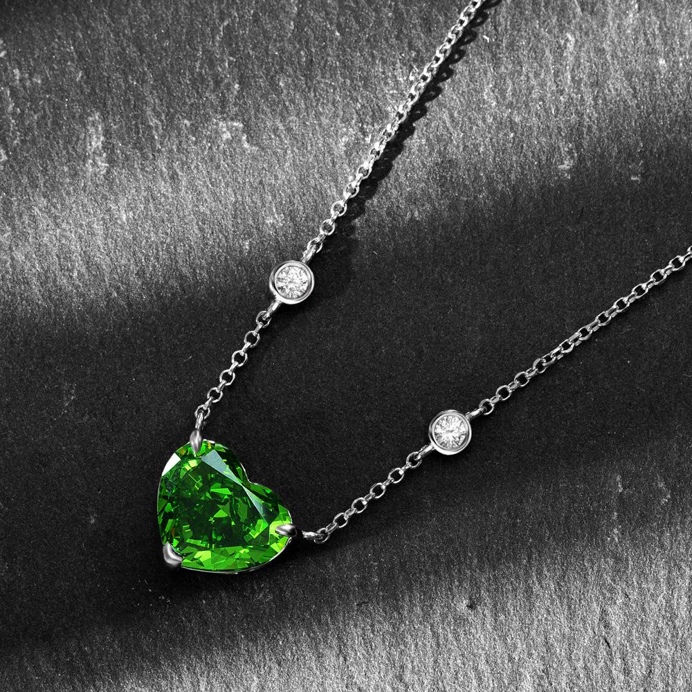 Gica Gema Emerald Necklaces 925 Sterling Silver High Carbon Diamond Pendant Unique Design Romantic Fine Jewelry Wedding Party Gifts New Trend