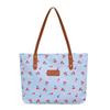 Korean Style Cherry Printed Tote Bag Large Capacity Lightweight Patterned Canvas Handbag Solid Color Trendy Women Shoulder Bag