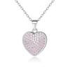 Pink Diamond Heart Pendant S925 Sterling Silver Pink Zircon Love Necklace Female Niche Design High Sense