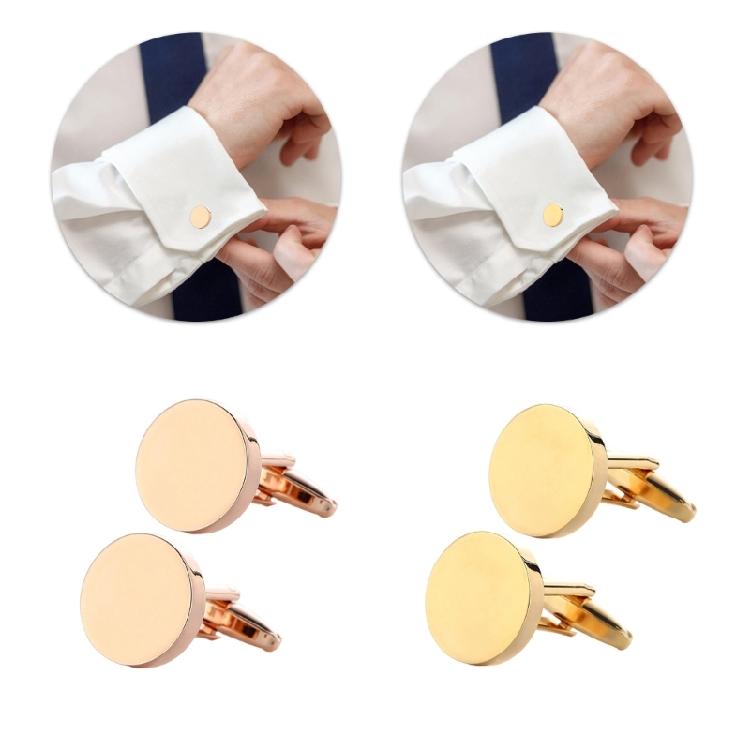 Round Cufflinks For Men Shirts Work Uniform Metal Cufflinks Decorative Shirt Cufflinks Cuffs Clip for Business Meeting