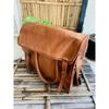 (Free Cross Body Small Brown Bag Size - 9 X 7 X 3 In ) Handmade Men's Leather Vintage Laptop Messenger Briefcase Bag Satchel