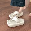 Fashion Design Thick Bottom Heightening Set of Toe Flip-flops Women's 2025 Summer New Casual Versatile Beach Cool Slippers