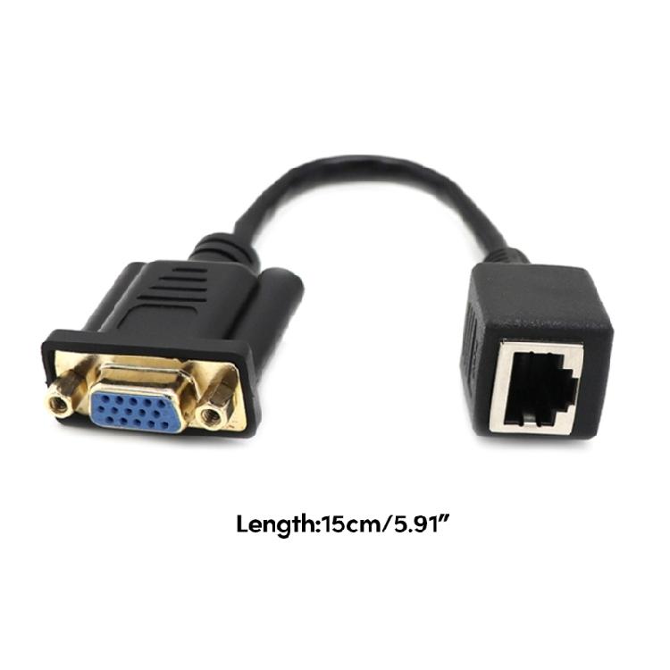 15cm/5.9in VGA To RJ45 Ethernet Port Converters Cable Wire Transmit VGA Signal