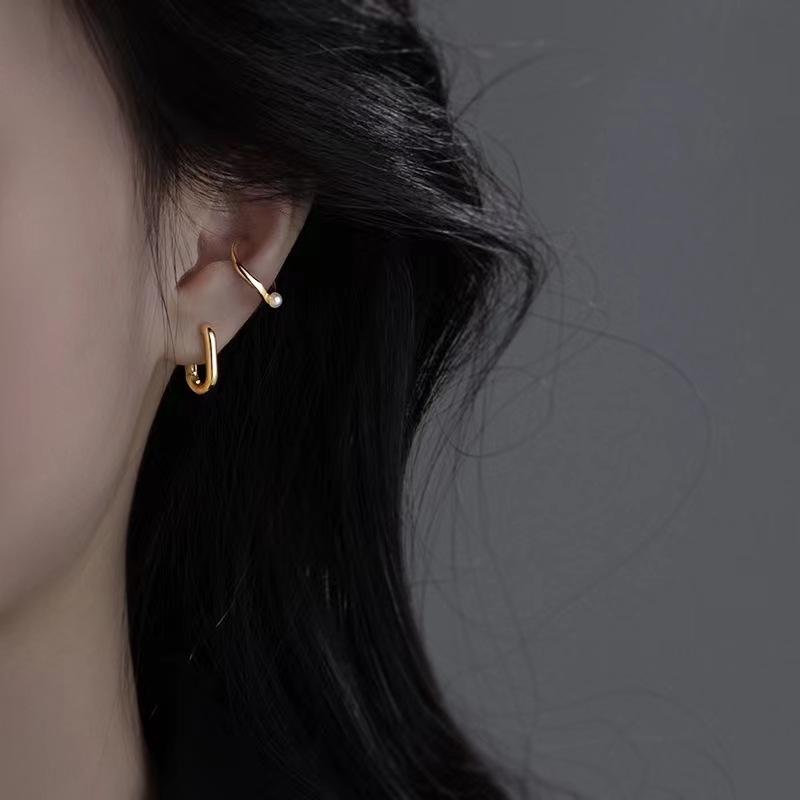 

Клипса для ушей для женщин без пирсинга, высококачественная жемчужная косточка для ушей для новой модной корейской версии сережек