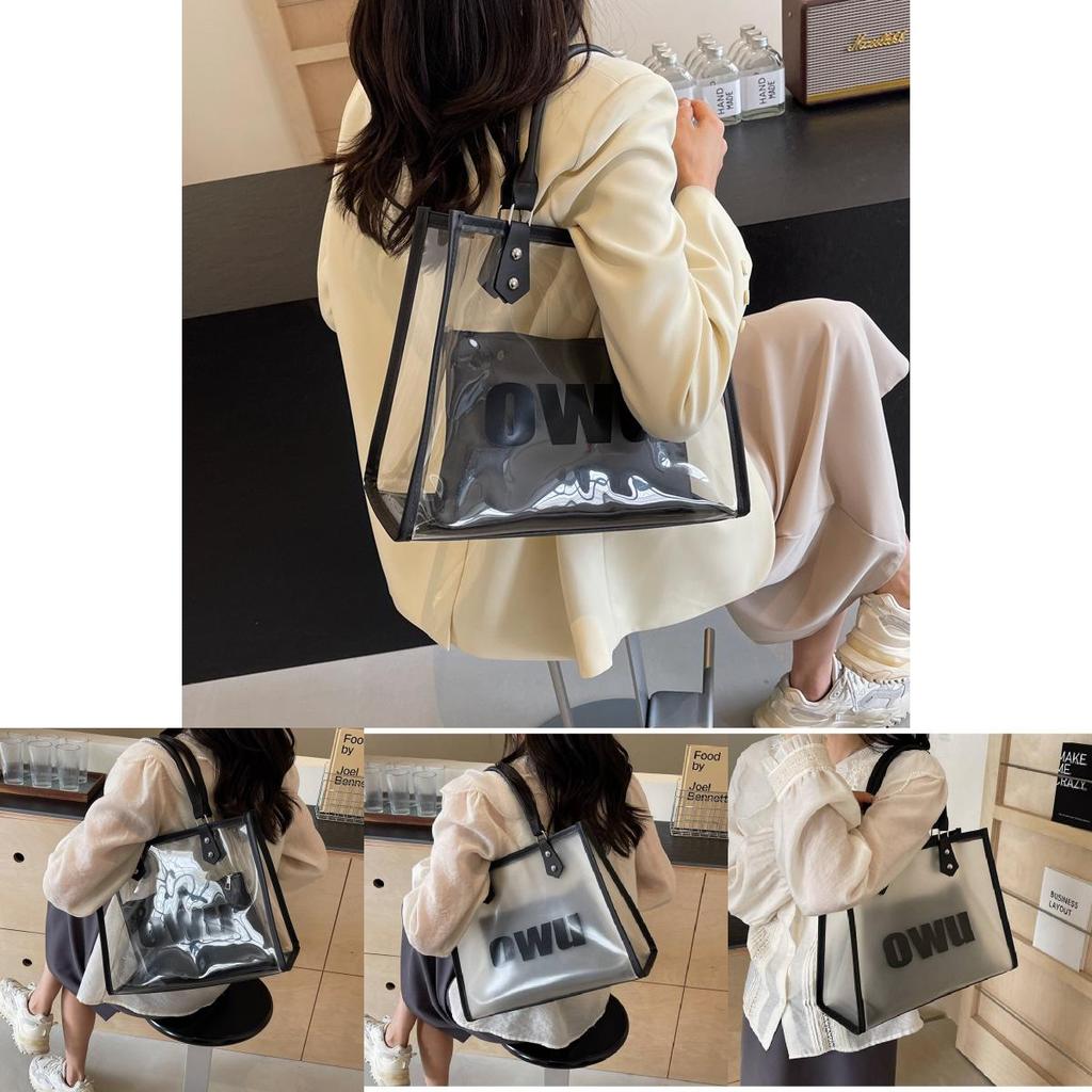 Large Capacity Transparent Jelly Tote Bag For Women Stylish Summer Shoulder Bag