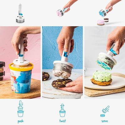 Yousheng Ice Cream Sandwich Maker Tool Easy One-Handed Scoop Mold for Creative Ice-Cream Burger Making Multifunctional Cutting Tool for Kitchen