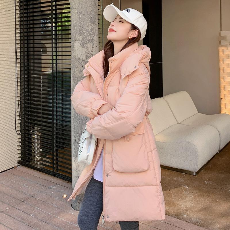 2025 New Winter Fashion Women Long Down Cotton Coat Loose Korean Style Warm Jacket Trendy