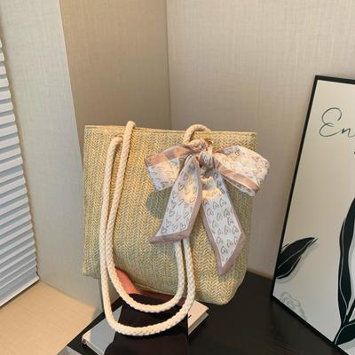 Women'S Bag Mori Woven Women'S Bag Summer Bucket Bag Going Out Commuting Versatile Shoulder Bag