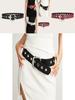 Fashion Solid Color Large Metal Buckle Decoration Women Casual Wide Belt For Casual Looks
