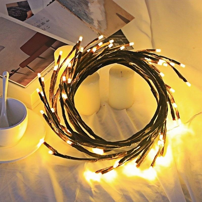 

96LEDS Bendable Willow Vine Lights, 8Moeds Rattan Tree Decorative Light, Night Light, For Wall Bedroom Indoor Outdoor Christmas 72LEDs теплый белый
