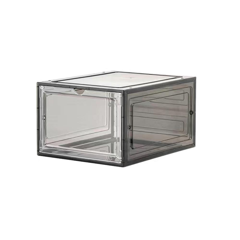 Магнитная дверца Прозрачная обувная коробка Пластиковый держатель для хранения Съемные пыленепроницаемые коробки для хранения обуви Инструменты для домашнего хранения прозрачный черный 14989₽