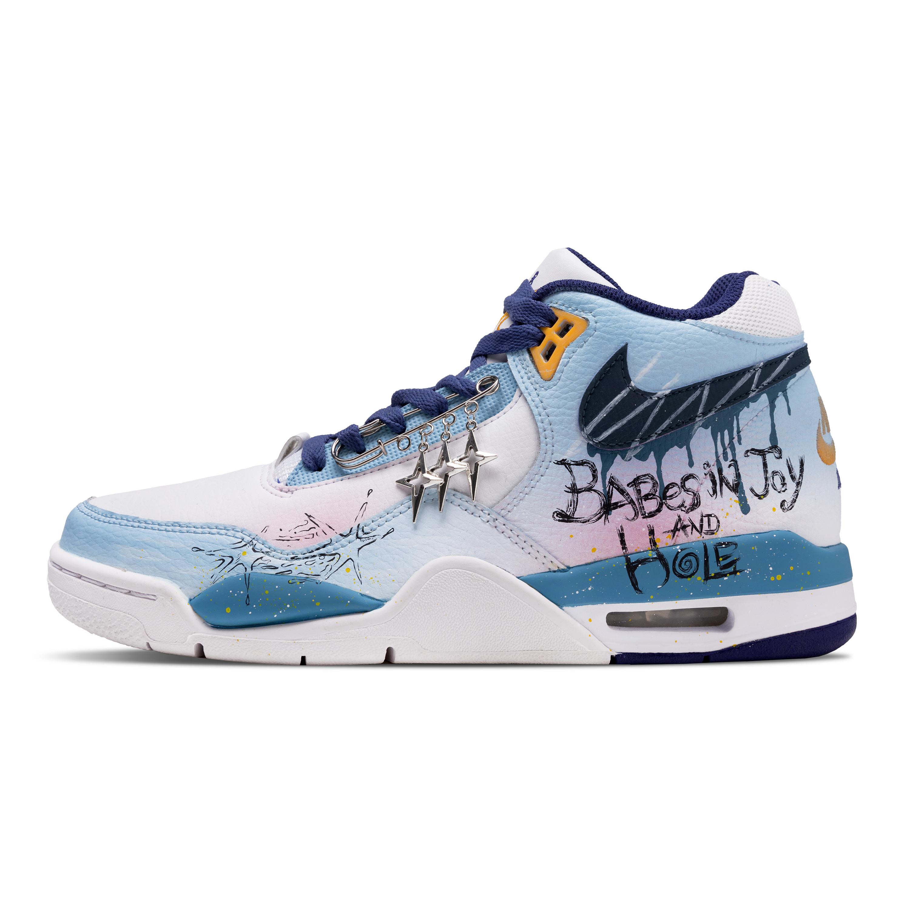 

Nike Flight Legacy Shadow Of The Shooting Star Cushioning Coverage Support Mid top Vintage Basketball Shoes Men s BQ4212-102(Team365-) 41
