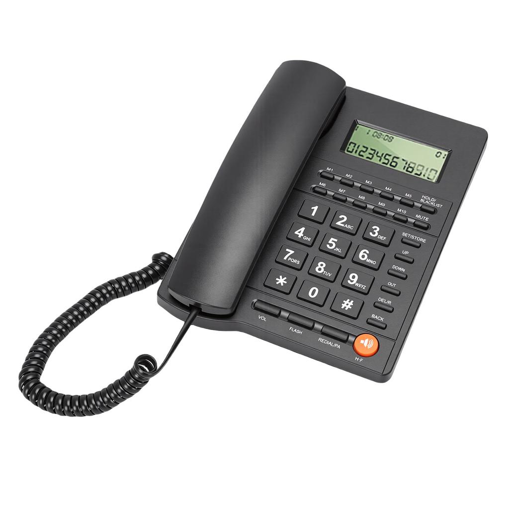 Corded Landline Phone Caller ID Hotel Home Phone Large Key Telephone with Speaker Clear Display