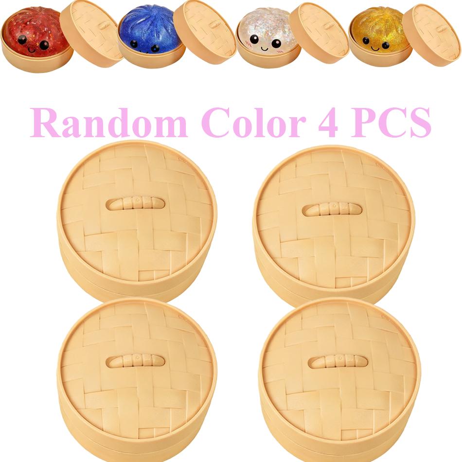 New Glitter Dumpling Squishy Box Dumplings Squishy Anxiety Relief Fidget Soft Squeeze Decompression Dough