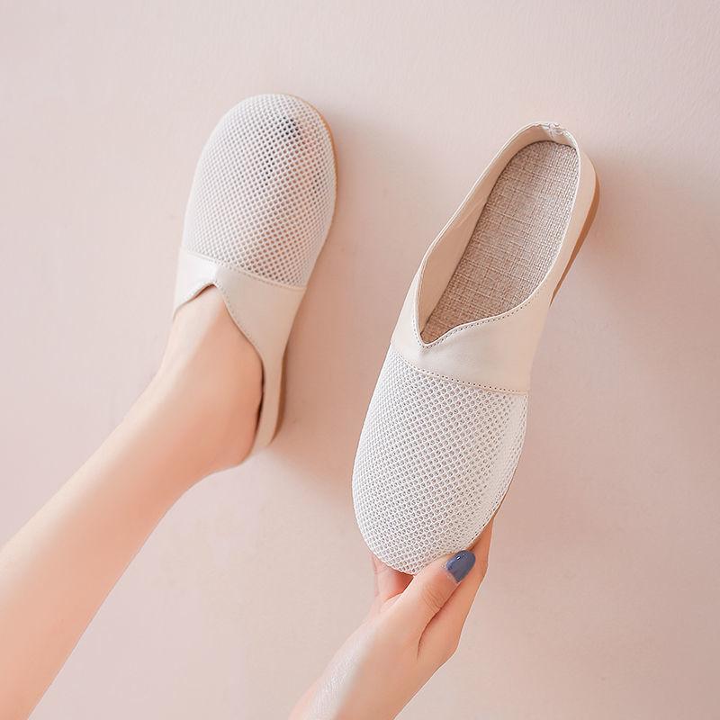 Flat Toe Half Slippers Women's Summer New Breathable Women's Shoes Fashionable Outdoor Cool Slippers