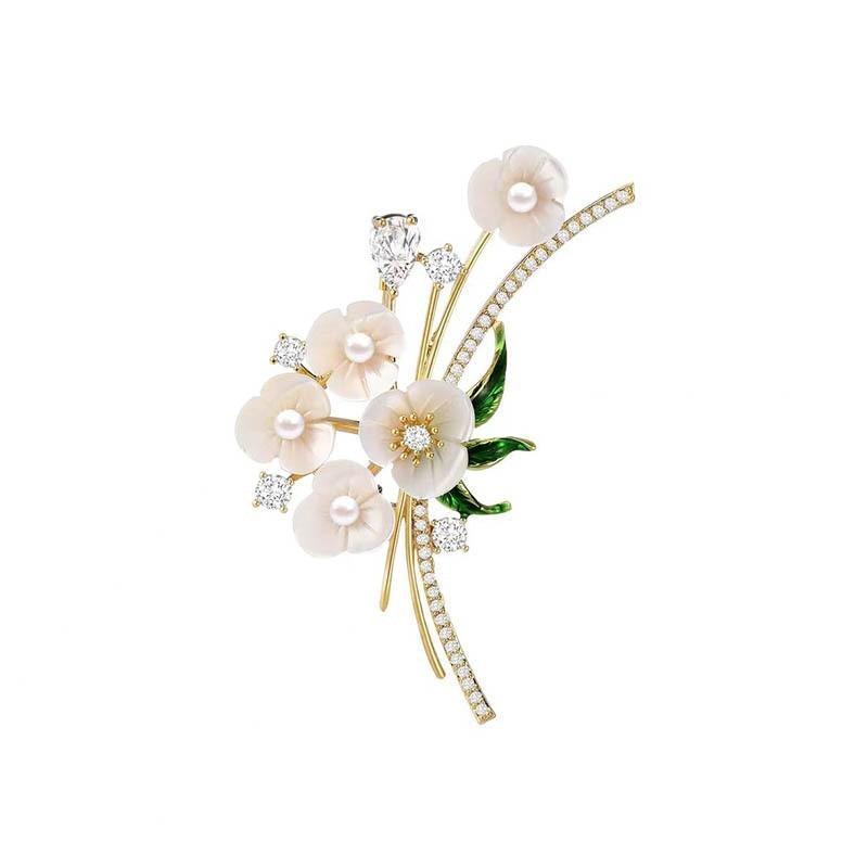 Shell Flower Brooch - Small-scale Decorative Button for Collars To Prevent Clothes From Showing Through - Safety Pin for Jewelry - Brooch