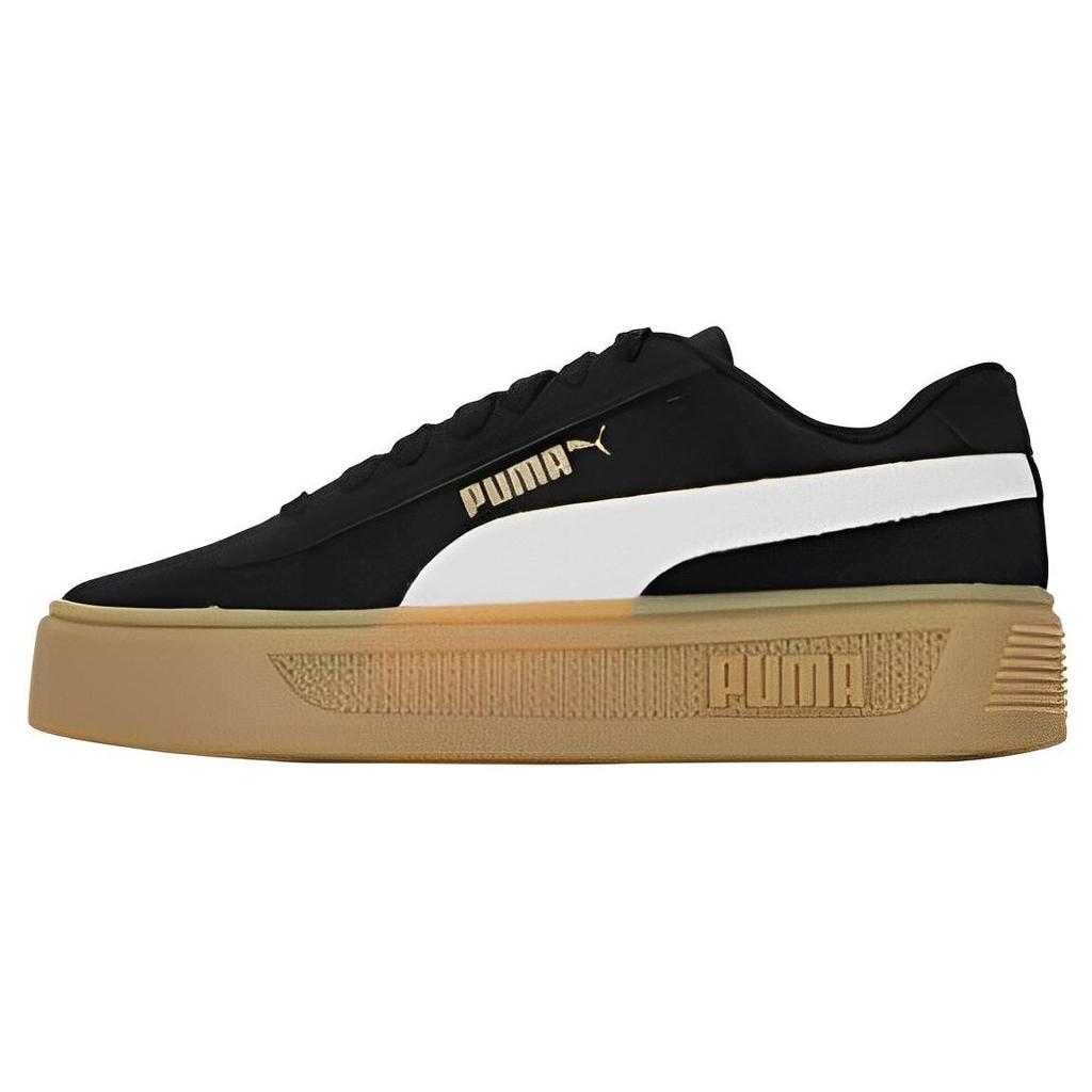 Puma  Smash Platform V3 Black Gum Women Sneakers White Gold 391942-02