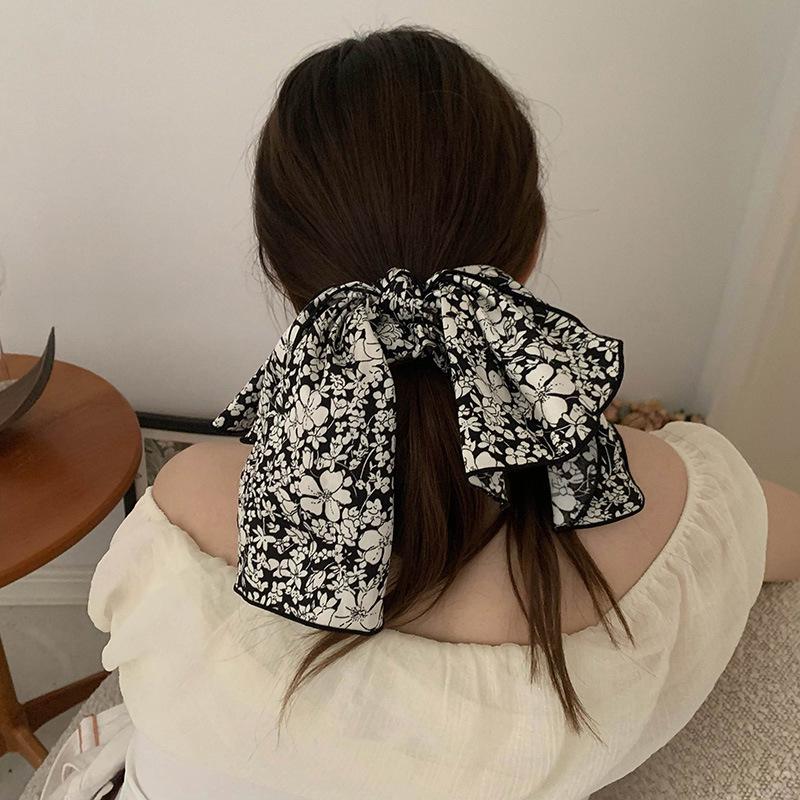 """Elegantes französisches Tintenband-Haarband""": Neues Nischen-Design mit großer Schleife für hochwertige tiefe Pferdeschwänze