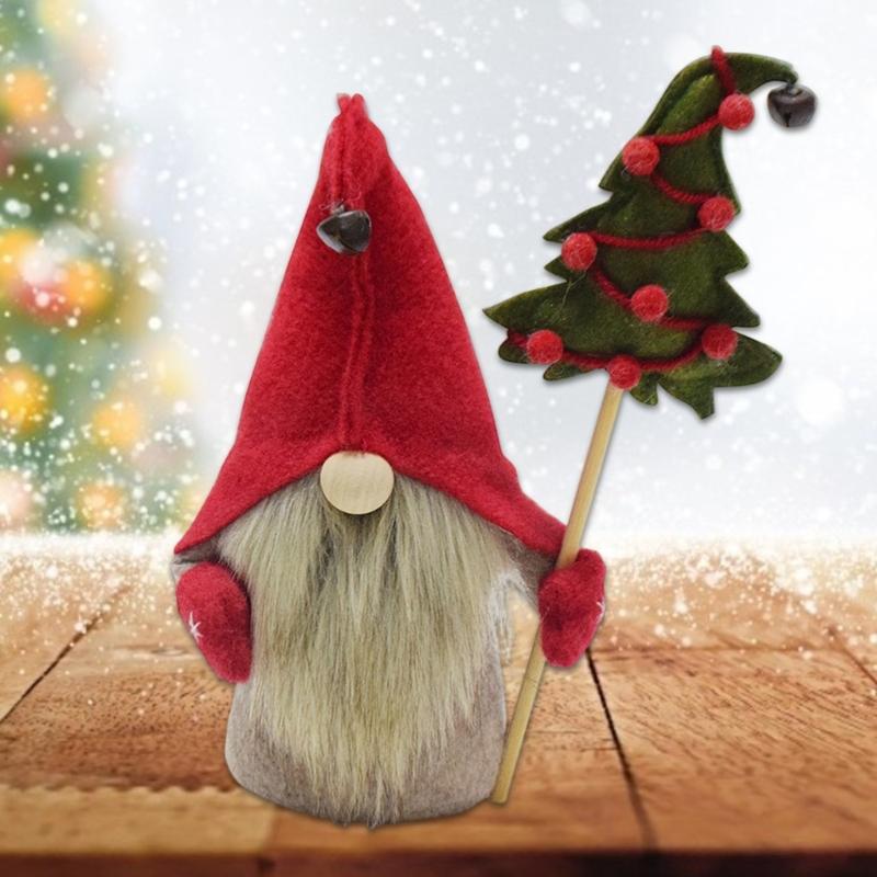Scandinavian Tomte Nisse Figurine, Swedish Gnomes Tomte 8.27" Gnomes Plush for Christmas Home Fireplaces Adornment