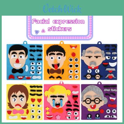 Emotion-changing Felt Puzzle Kit For Kids Diy Non-woven Material With Facial Features