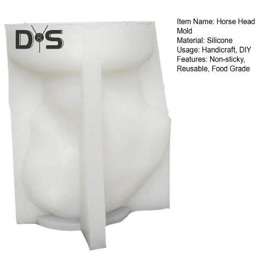 Horse Head Sculpture Silicone Mold Y Reusable 3D Horse Head Candle Plaster Art Resin Making DIY Soap Aroma Candle Mold Craft Supplies Home Decor