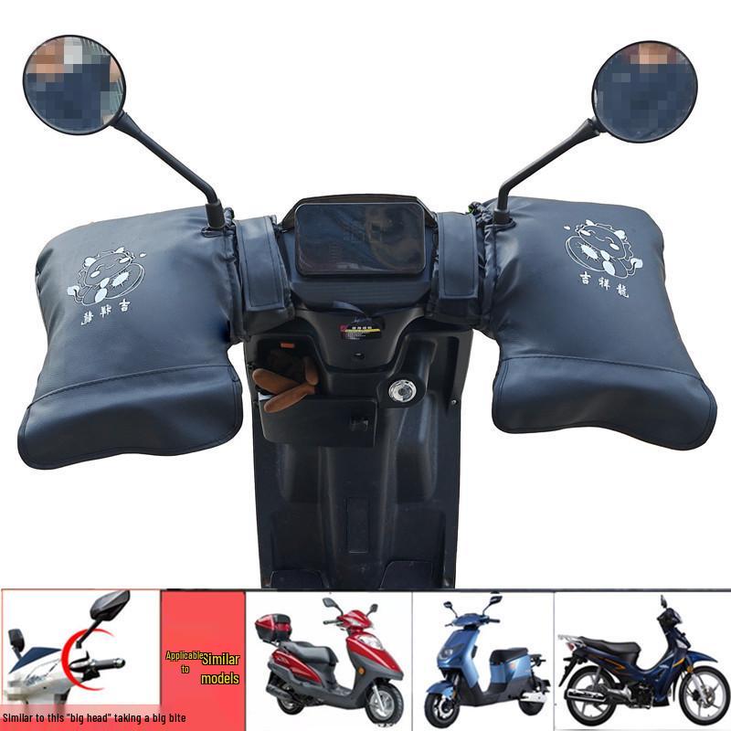 Warme, winddichte elektrische Motorrad-Lenkerhandschuhe mit Samtfutter zum Kälteschutz