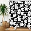 Full Moon Night Halloween Shower Curtain Flying Witch Evil Pumpkin Wizard Graveyard Horror Bath Decoration Bathtub Curtain