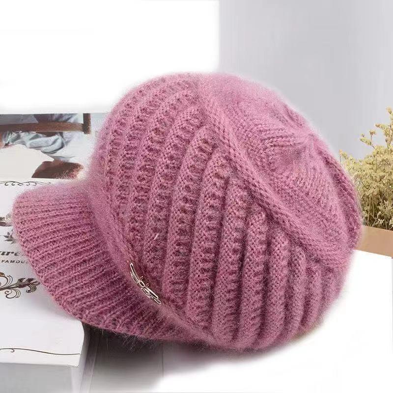 Winter New Velvet Warm Wife Hat Versatile Old Hat Women's Cold-proof Knitted Wool Hat